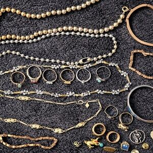 Vintage Jewelry Including Chokers Bracelets Rings & Pins